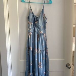 Blue floral maxi dress